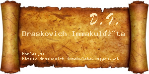 Draskovich Immakuláta névjegykártya
